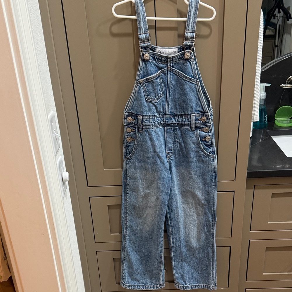 Zara girls Blue Denim Overalls